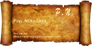 Pop Nikolett névjegykártya