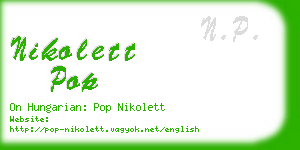 nikolett pop business card